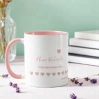 Nom manuscrit Signature avec Coeurs d'Amour Rose