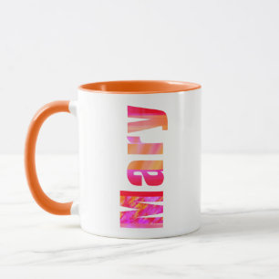 Mug Nom "Mary", Vivid Colorful Pink Orange