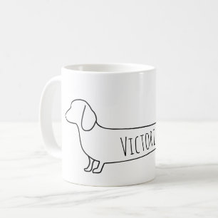 Mug Nom minimaliste du chien d'égout Dachshund