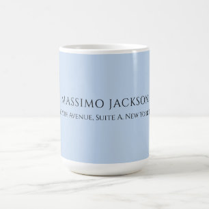 Mug Nom minimaliste moderne bleu pâle professionnel