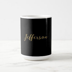 Mug Nom minimaliste moderne élégant couleur noir or