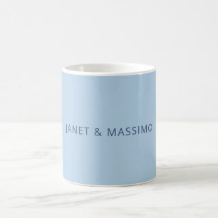 Mug Nom minimaliste personnalisé bleu pastel personnal