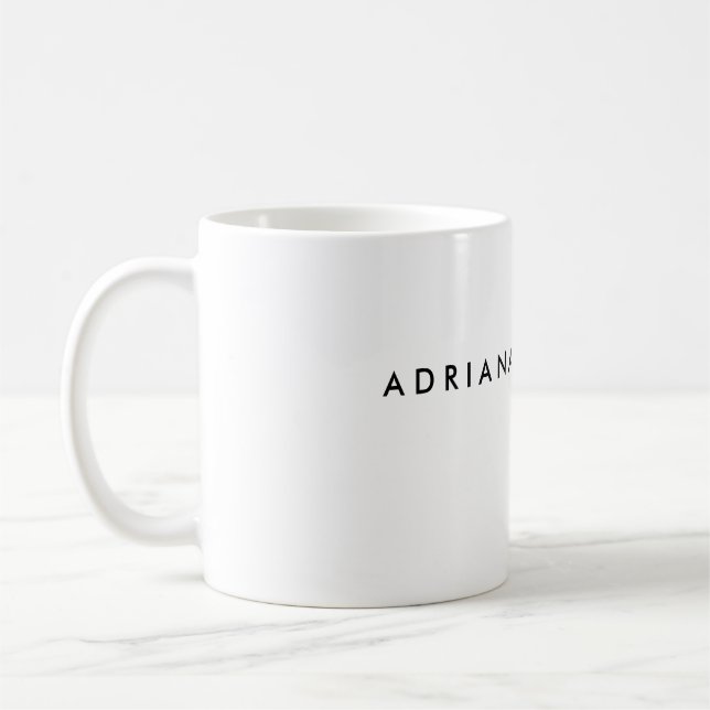 Mug Nom minimaliste professionnel noir blanc clair (Gauche)