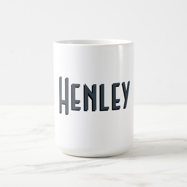 Mug Nom moderne minimaliste 3D gris charbon (Centre)