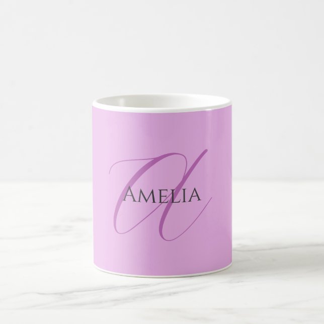 Mug Nom Monogramme Lettre initiale Orchid & Lilac (Centre)