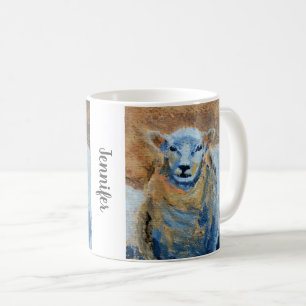 Mug Nom monographique de la ferme de moutons peinte à