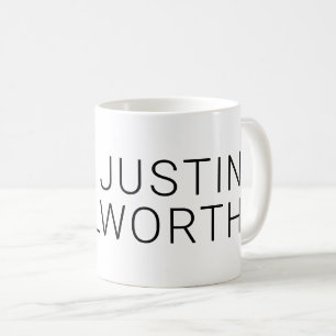 Mug Nom noir moderne en blanc