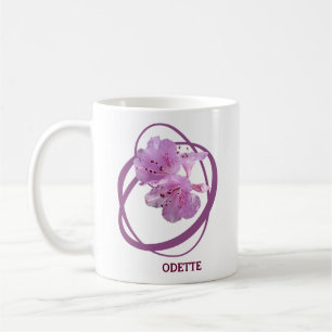 Mug Nom Odette personnalisable monogramme art floral r