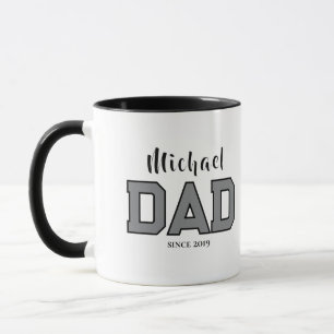 Mug Nom Papa Depuis Année Typographie Simple Père