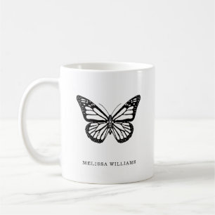 Mug Nom Papillon Noir et Blanc