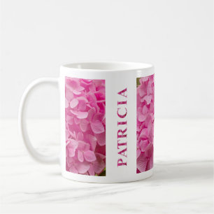 Mug Nom "Patricia" et Fleur d'Hydrangée de printemps r
