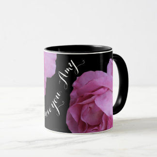 Mug Nom personnalisable Amy jolies roses roses roses v