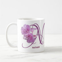 Nom personnalisable Natalie joli art floral rose