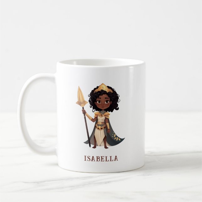 Mug Nom personnalisé African Little Knight Warrior (Gauche)