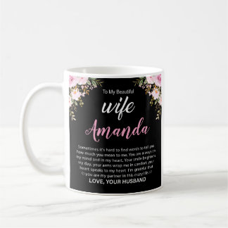 Mug Nom personnalisé avec message rose pour femme