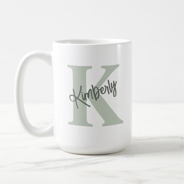 Mug Nom personnalisé avec monogramme (Gauche)