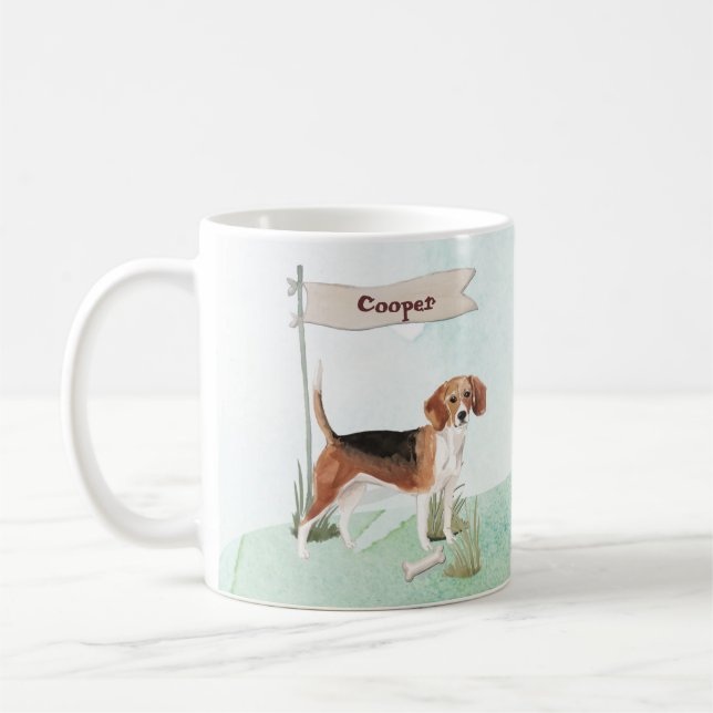 Mug Nom personnalisé Beagle chien animal (Gauche)