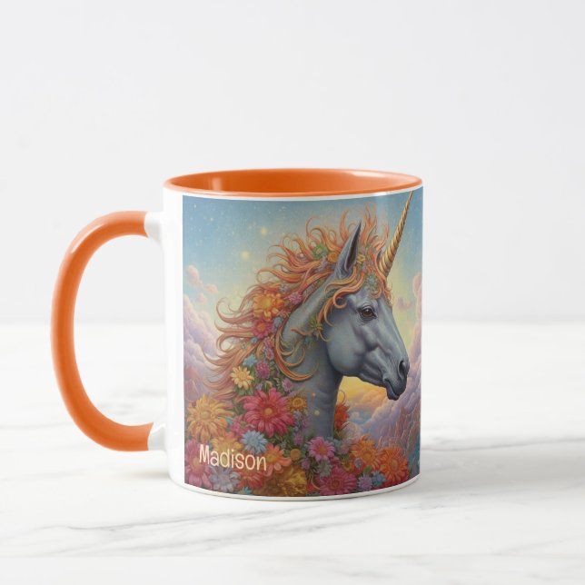 Mug Nom personnalisé belle licorne (Gauche)