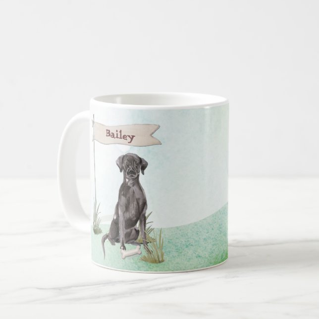 Mug Nom personnalisé Black Lab Pet Dog (Devant gauche)