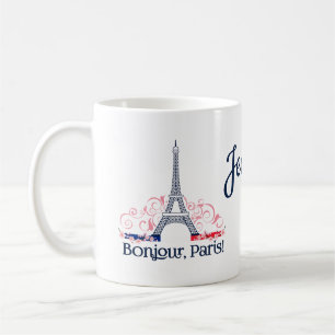 Mug Nom personnalisé Bonjour Paris France