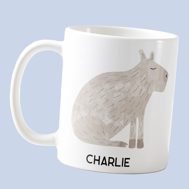 Mug Nom personnalisé Capybara (Fun capybara personalized custom name coffee mug)