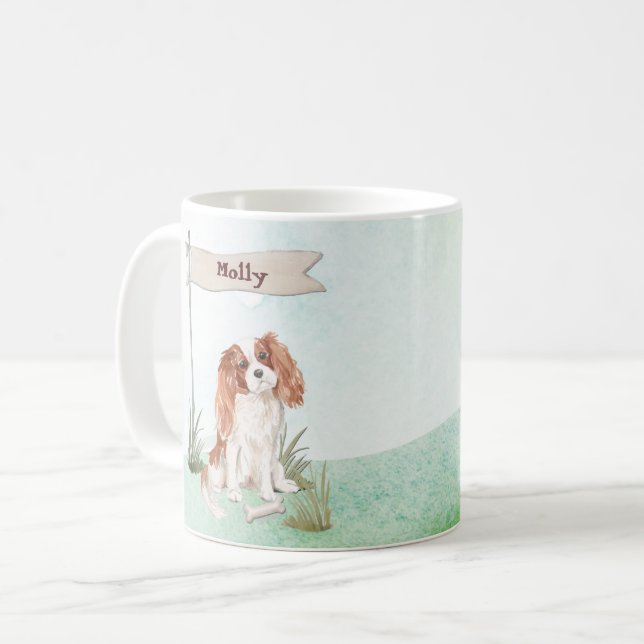 Mug Nom personnalisé Cavalier King Charles Spaniel Pet (Devant gauche)