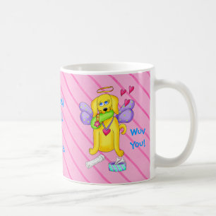Mug Nom personnalisé Chien mignon Rose