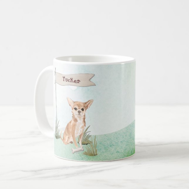 Mug Nom personnalisé Chihuahua Chien animal de compagn (Devant gauche)