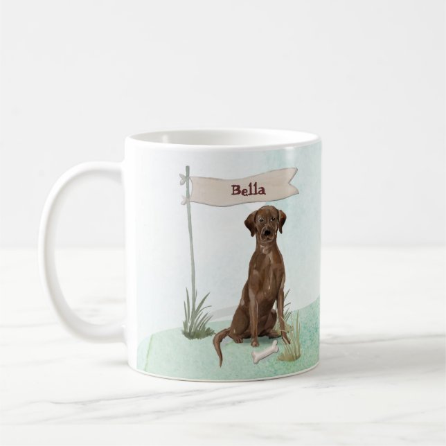 Mug Nom personnalisé Chocolat Lab Animal de compagnie  (Gauche)