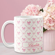 Nom personnalisé Coquette Rose Bow