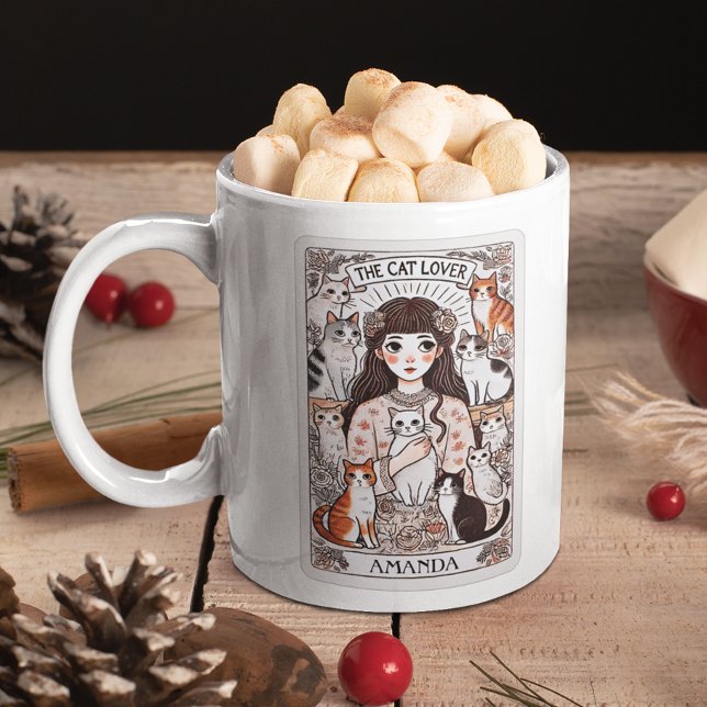 Mug Nom personnalisé de la carte Tarot Amoureux des ch (Créateur téléchargé)