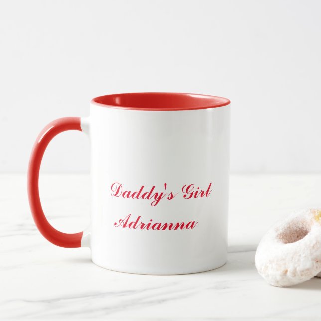 Mug Nom personnalisé de la fille de papa Daughter's Gi (Avec donut)