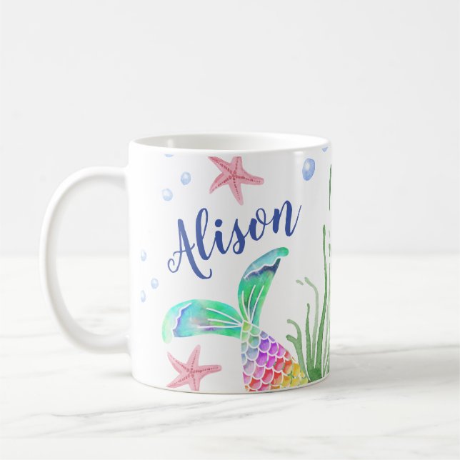 Mug Nom personnalisé de la sirène (Gauche)