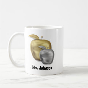 Mug Nom personnalisé de l'enseignant Apple Merci