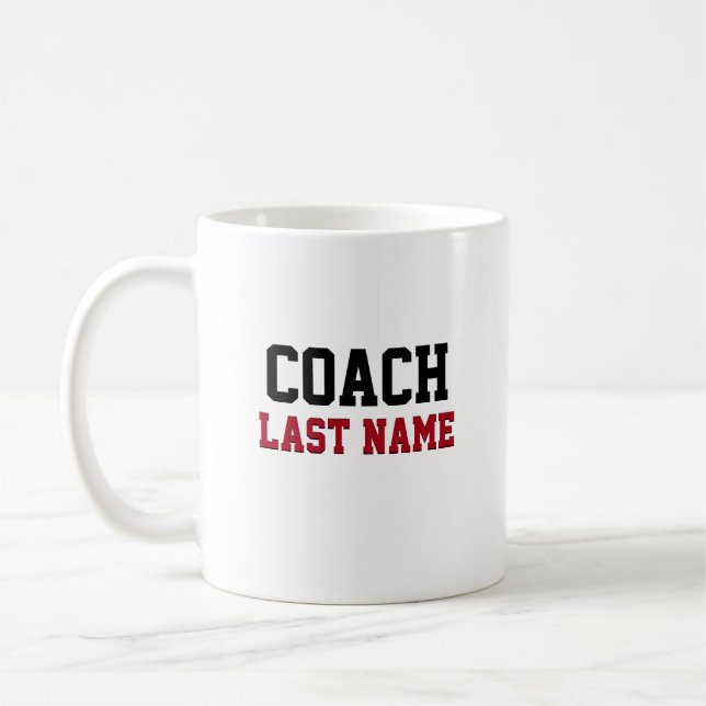 Mug Nom personnalisé de l'entraîneur (Gauche)