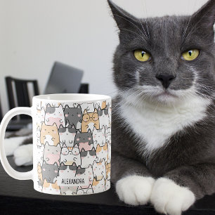 Mug Nom personnalisé des chats irréguliers
