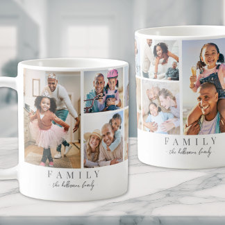 Mug Nom personnalisé Famille Photo Collage