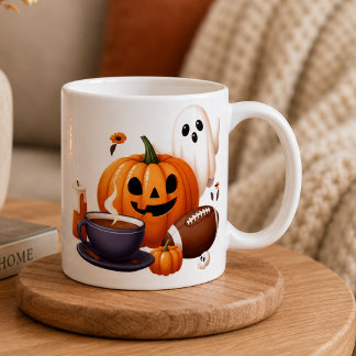 Mug Nom personnalisé fantôme épouvantable Halloween, f