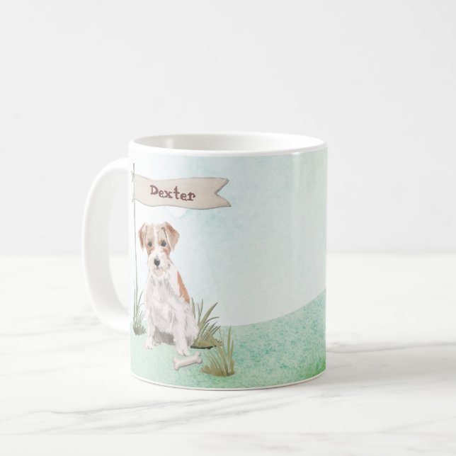 Mug Nom personnalisé Fil Haired Jack Russell Chien de  (Devant gauche)