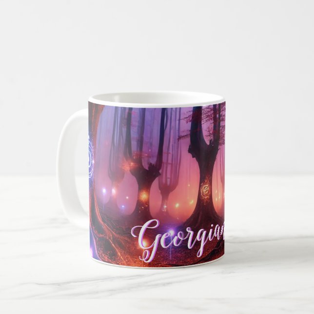 Mug Nom personnalisé Forêt de Whimsigoth enchantée aut (Devant gauche)