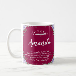 Mug Nom personnalisé Fuchsia Message pour fille de mam