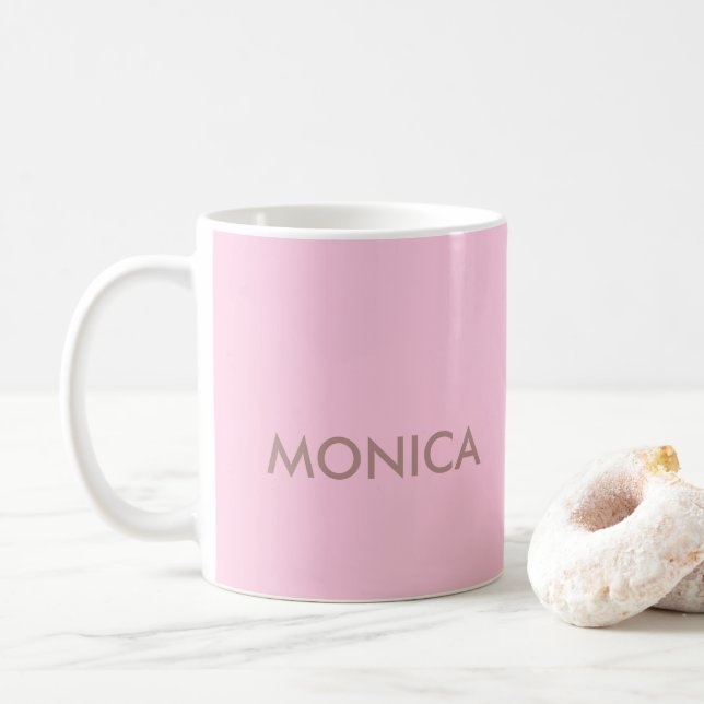 Mug Nom personnalisé girly rose (Avec donut)