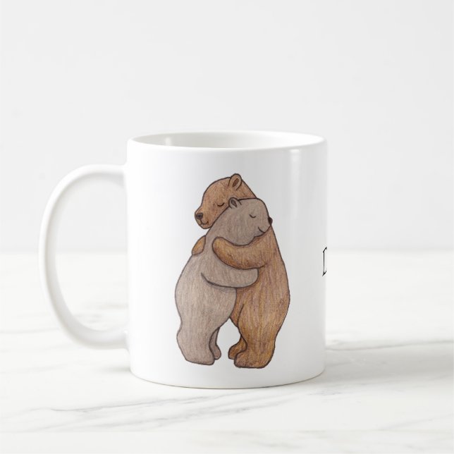 Mug Nom personnalisé Gros câlin d'ours personnalisé (Gauche)