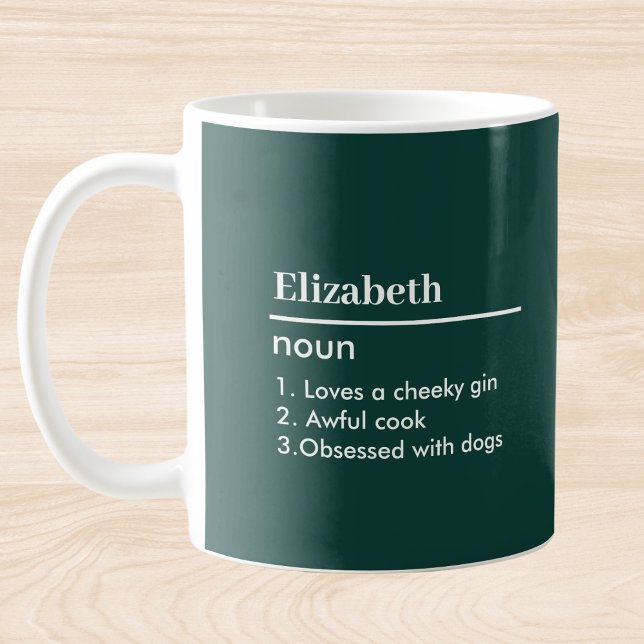 Mug Nom personnalisé Hunter Green Définition (Créateur téléchargé)