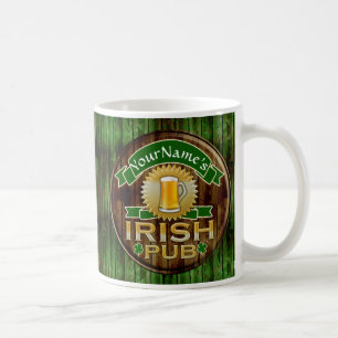 Mug Nom personnalisé Irish Pub Signer la Saint Patrick