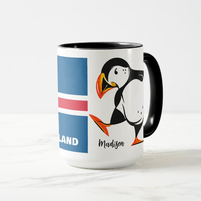 Mug Nom personnalisé Islande (Devant droit)