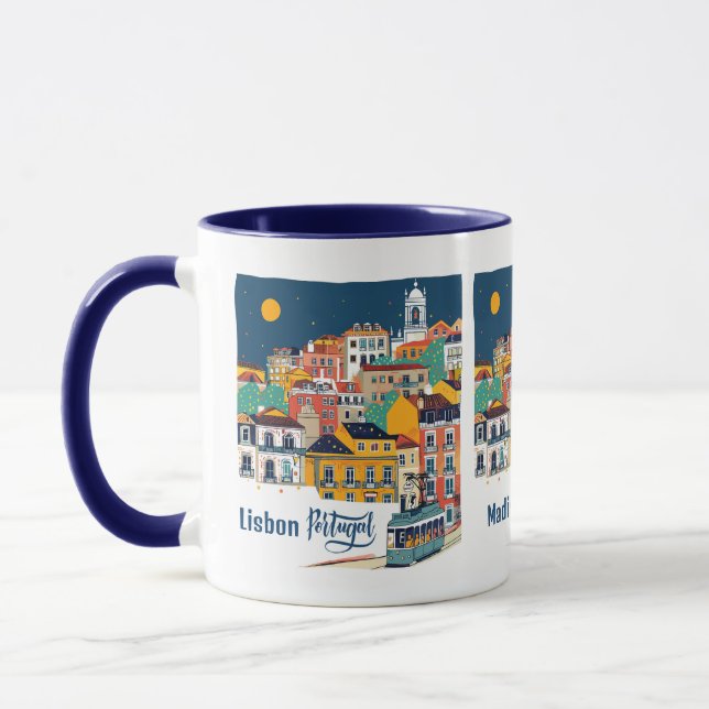 Mug Nom personnalisé Lisbonne Portugal (Gauche)