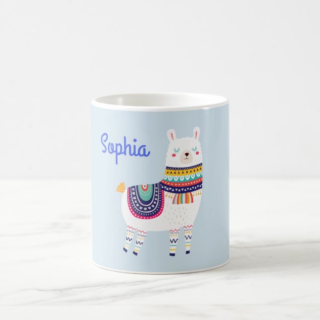 Mug Nom personnalisé Llama Cute (Centre)