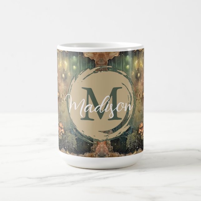 Mug Nom personnalisé Lumières de poitrine de champigno (Centre)
