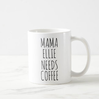 Mug Nom personnalisé Mama a besoin de café, cadeau pou